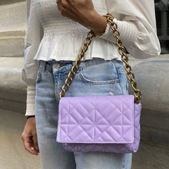 Metal Chain Square Bag Rhombus Female Shoulder Bag