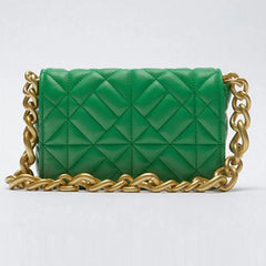 Metal Chain Square Bag Rhombus Female Shoulder Bag