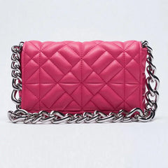 Metal Chain Square Bag Rhombus Female Shoulder Bag