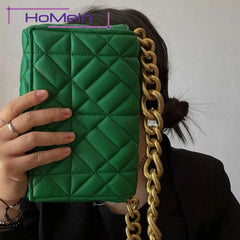 Metal Chain Square Bag Rhombus Female Shoulder Bag