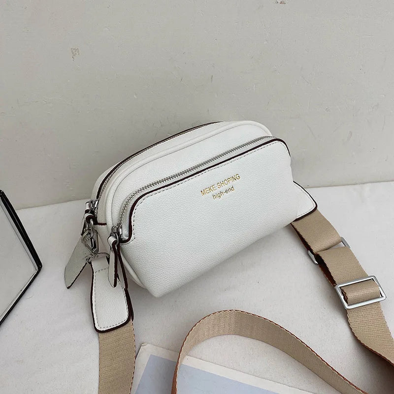 Vintage Double Layer PU Leather Crossbody Sling Bag for Woman