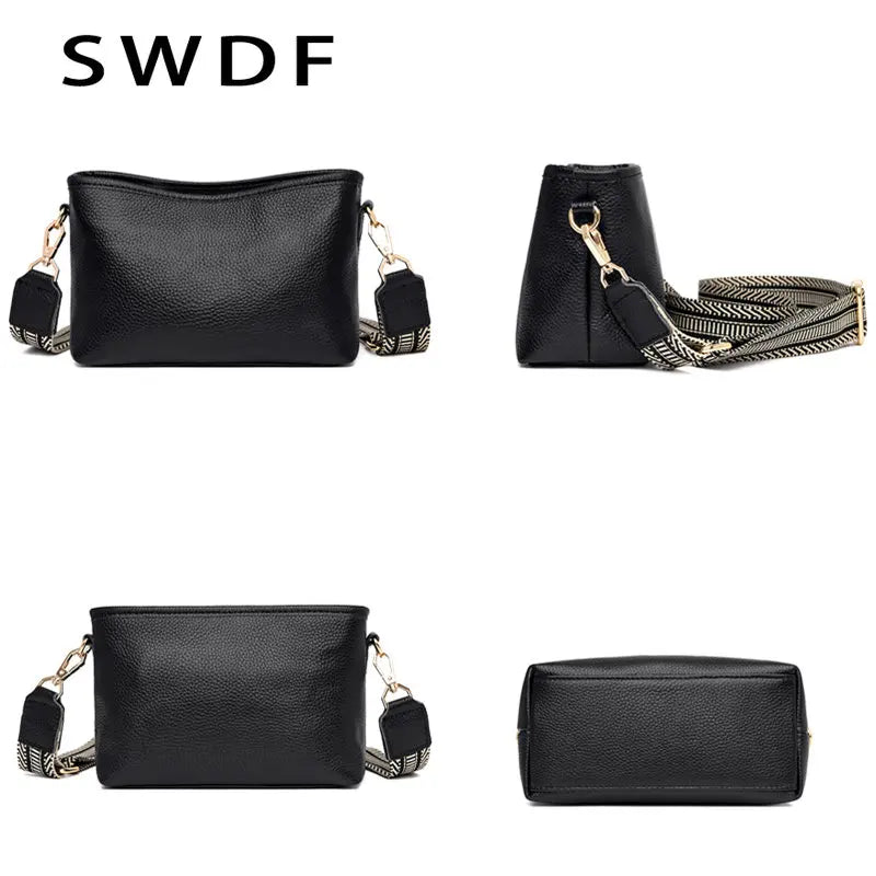Solid Cow Women Shoulder Crossbody Bag Phone Purses