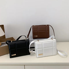 Square Shoulder Bag Solid Pu Leather Crossbody Bags For Women