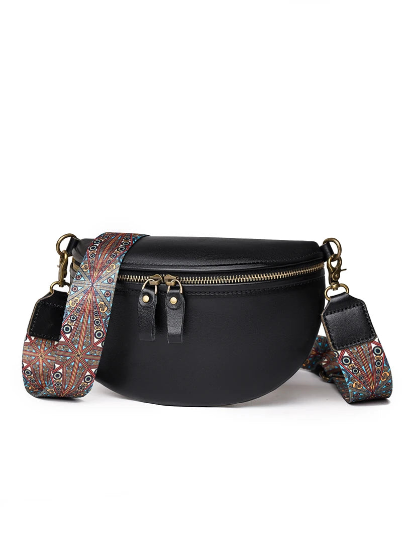 High Solid Leather Fanny Pack for Women