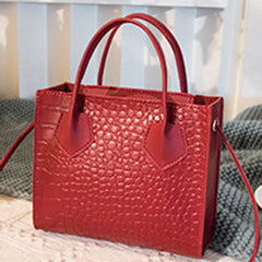 Crocodile Pattern Crossbody Handbag Vintage Shoulder Bag Stylish Tote