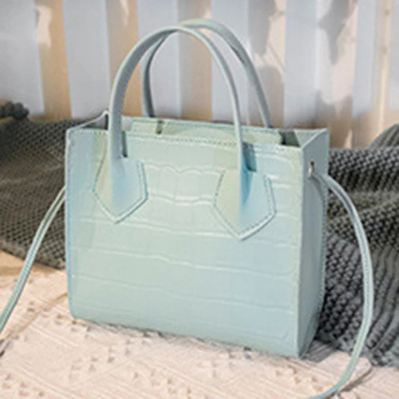 Crocodile Pattern Crossbody Handbag Vintage Shoulder Bag Stylish Tote