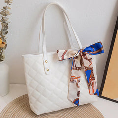 Women Shoulder Bag PU Leather Rhombic Embroidery Handbag Tote Bag
