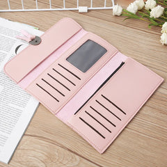 Women Wallets Zipper Purses Red Long Clutch Soft PU Leather Money Bag