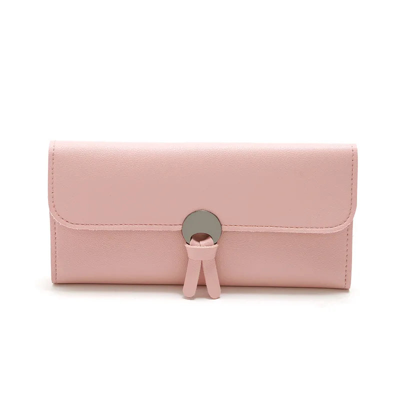 Women Wallets Zipper Purses Red Long Clutch Soft PU Leather Money Bag