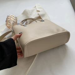 Fashionable Tote Women Shoulder Bags PU Leather High Capacity Multi-function