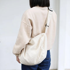 Canvas Crossbody Bag for Women Girls Solid Travel Handbag