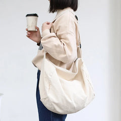 Canvas Crossbody Bag for Women Girls Solid Travel Handbag