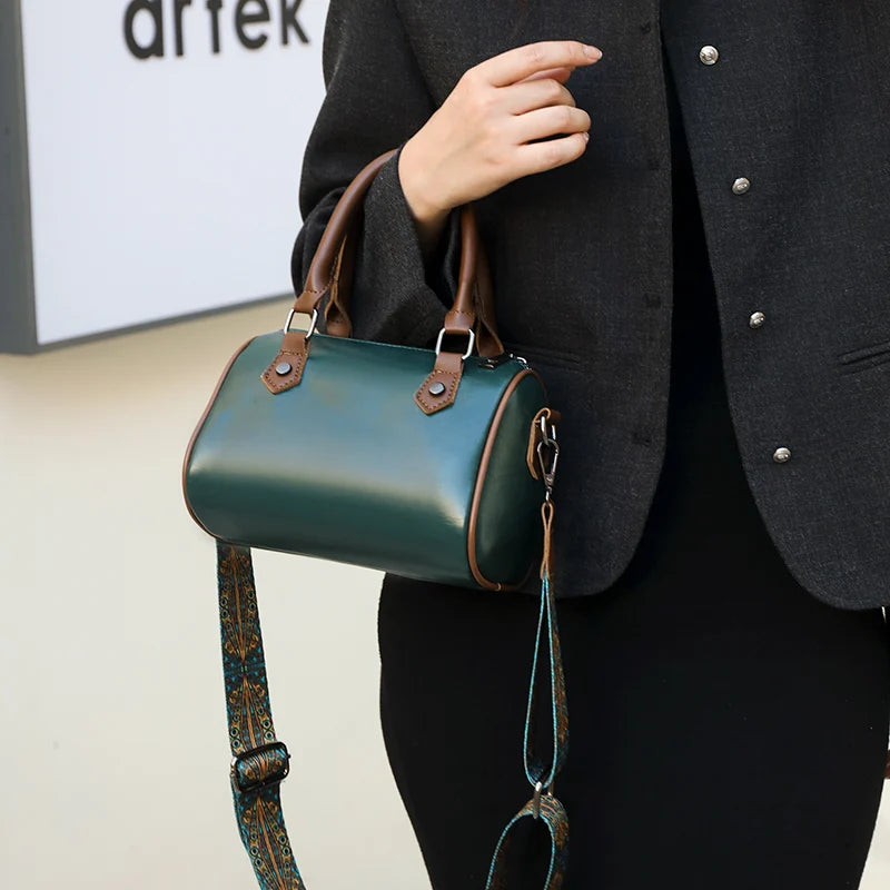 Vintage PU Leather Small Handbag Women Crossbody Bag