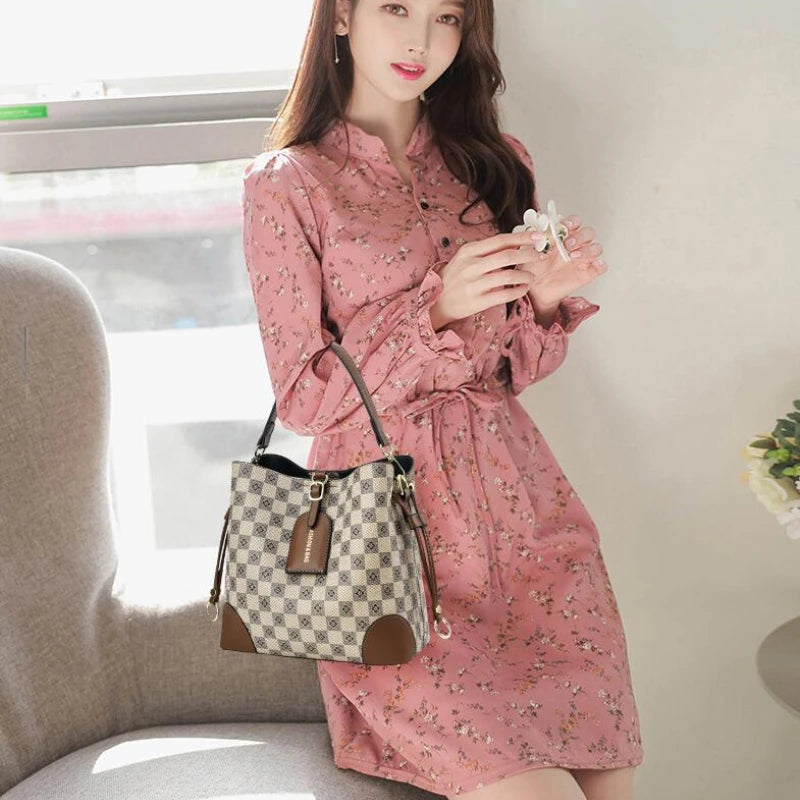 Women Handbags Printed Bucket Shoulder Bag Ladies Bolsos