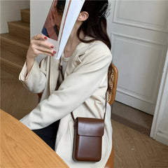 Flap Crossbody Bags Mini PU Leather Shoulder Purses for Women