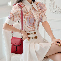 Mini PU Leather Crossbody Bag for Women Girls - Solid Color Flap Shoulder Purse