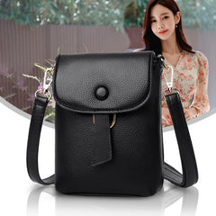 Mini PU Leather Crossbody Bag for Women Girls - Solid Color Flap Shoulder Purse