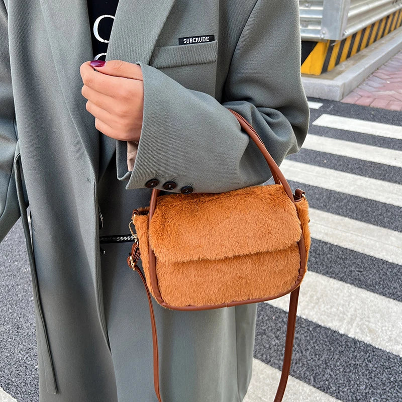 Winter Fur Crossbody Bag Plush Women's Handbag