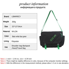 Canvas Teenager Shoulder Bag Casual Women Men Crossbody Purse