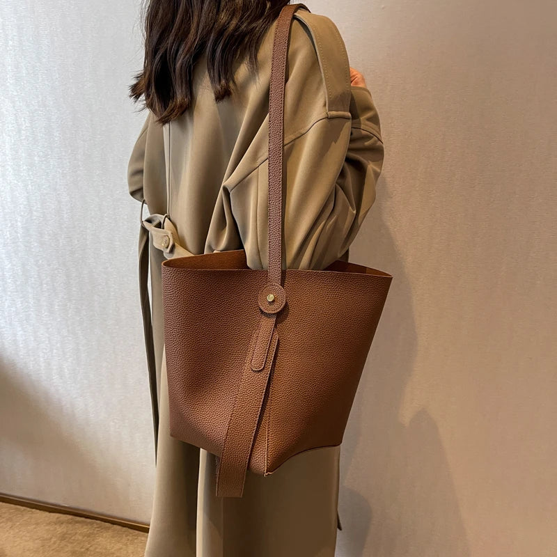 Women's Casual Tote Shoulder Bag Large Capacity Soft Handbag