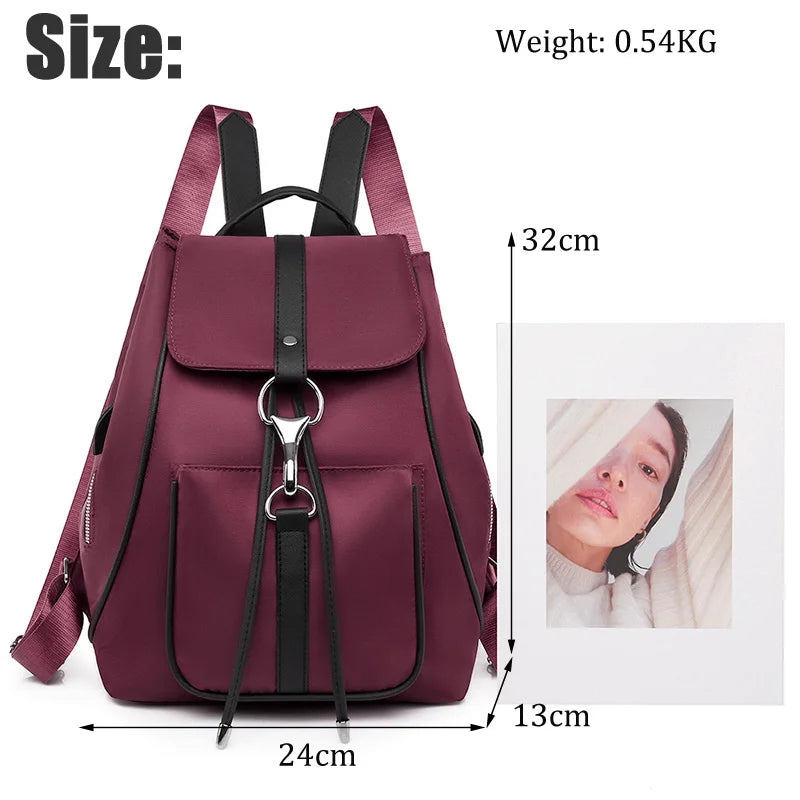 Women's Oxford Fabric Backpack Large Capacity Casual Shoulder Bag