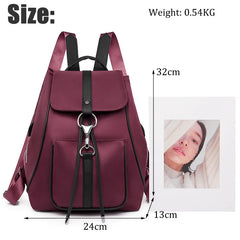 Women's Oxford Fabric Backpack Large Capacity Casual Shoulder Bag