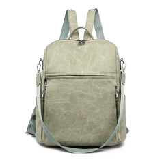 Retro PU Leather Backpack Waterproof Travel Bag Casual Mochila