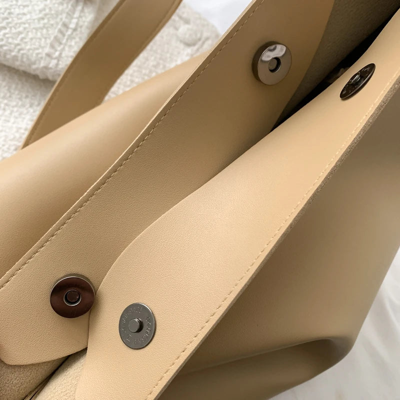 Soft Leather Casual Tote Shopper Shoulder Bag