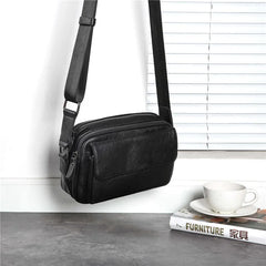 Men's Casual Messenger Bag PU Leather Small Crossbody Shoulder Bags