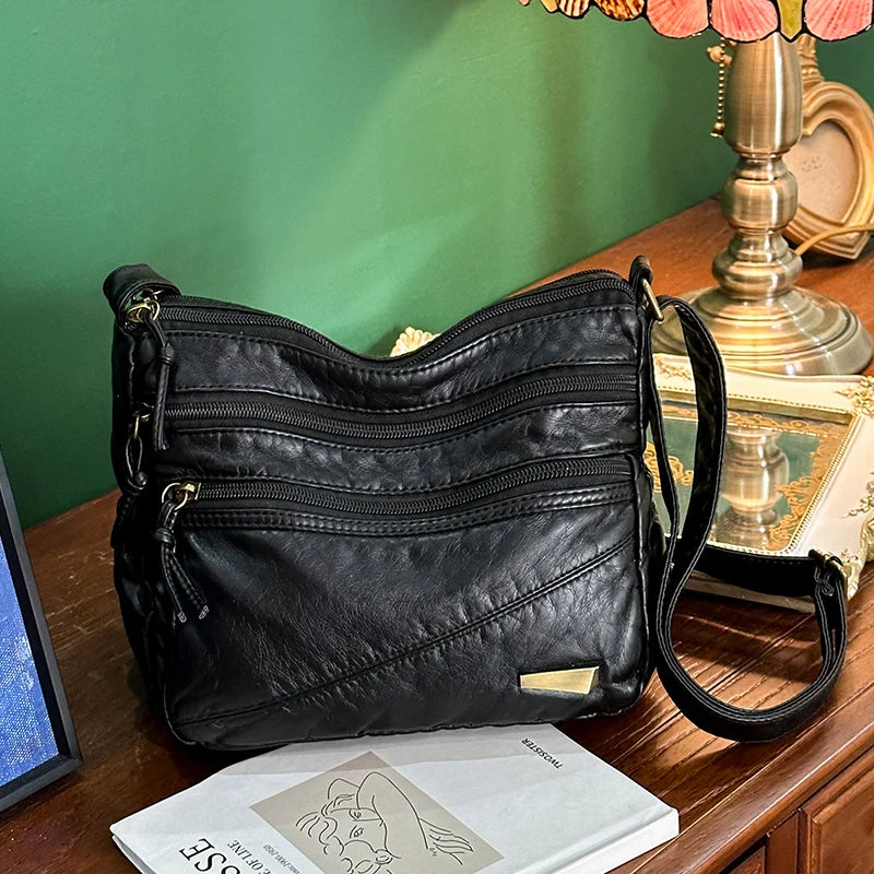 Vintage Multi-Layer Women's Crossbody Bag