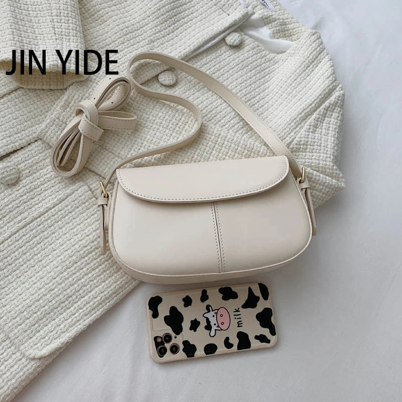 Solid Leather Crossbody Bags For Women Ladies Messenger Bag