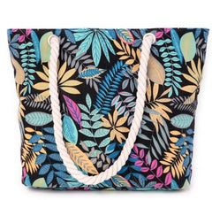 Leaves Shoulder Bags Cotton for Girls Large Size Beach Bags