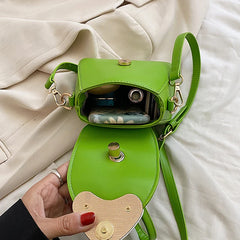 INS Women PU Leather Small Tote Bags Chain Crossbody Shoulder Handbags