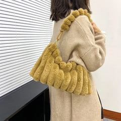 Women's Plush Fabric Axillary Bags Crossbody Bag Winter Female