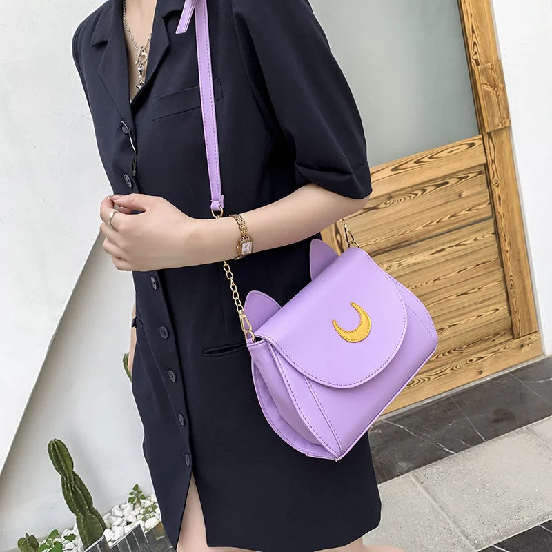 Cat Shape Chain Women Shoulder Bag PU Leather Tote Bag
