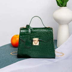 Retro Crocodile Shoulder Bag Chain Crossbody Women Handbag