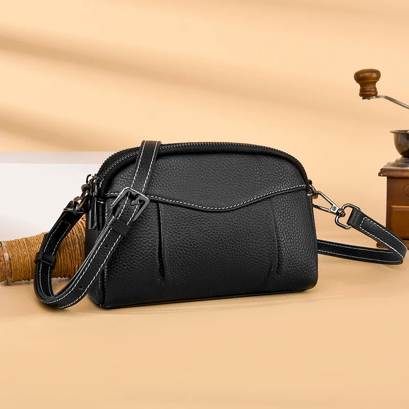 Lady Leather Crossbody Clutch Shoulder Bag Small Cellphone Handbag
