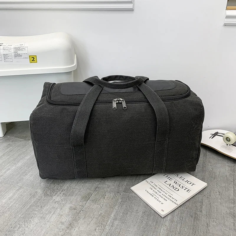 Large Capacity Canvas Travel Bag For Men Durable Handbag Outdoor Sports Backpack