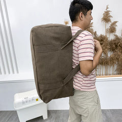 Large Capacity Canvas Travel Bag For Men Durable Handbag Outdoor Sports Backpack