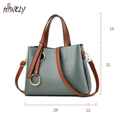 Vintage PU Leather Top-Handle Handbag for Women