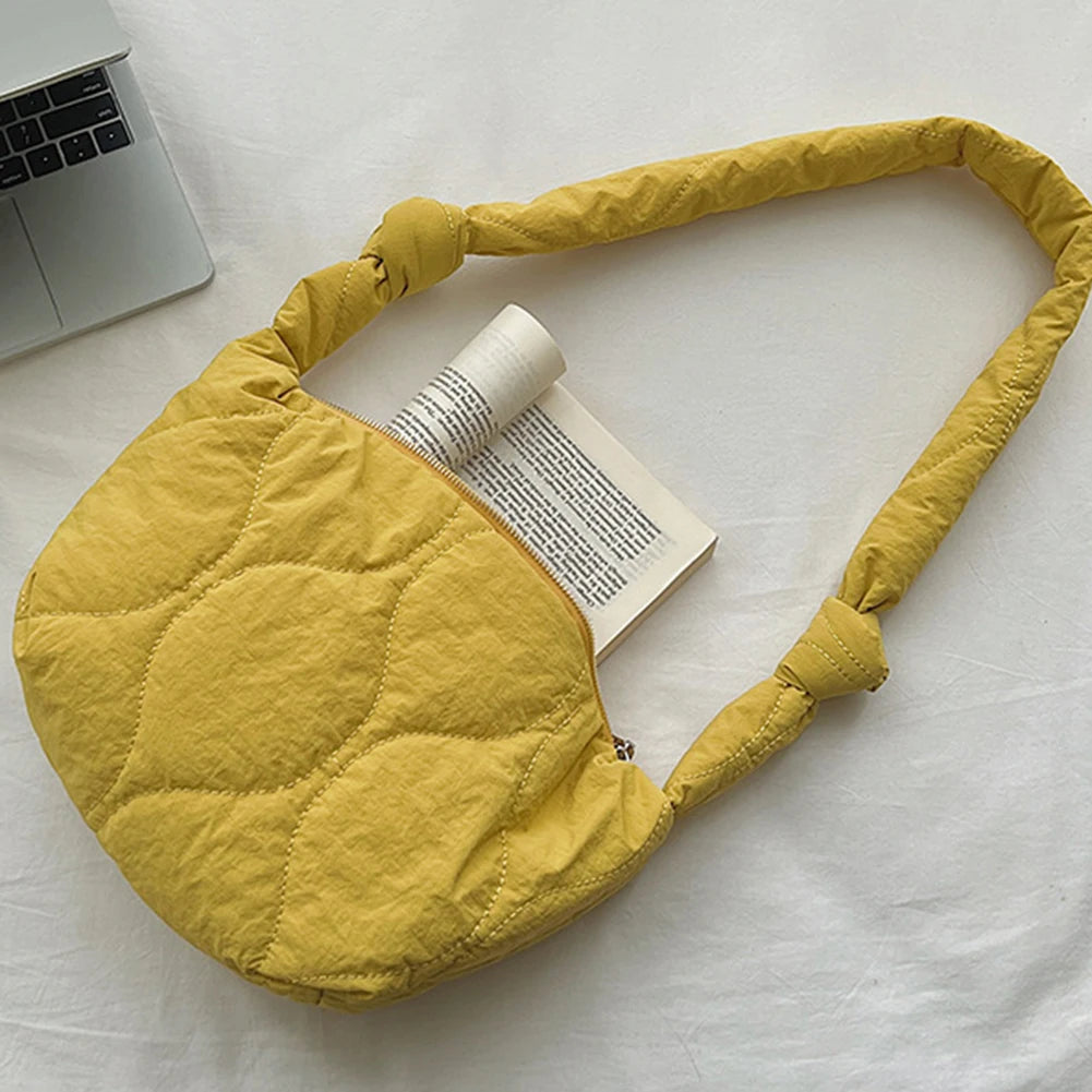 Quilted Shoulder Bag Lattice Pattern Large Capacity Tote Crossbody Padded