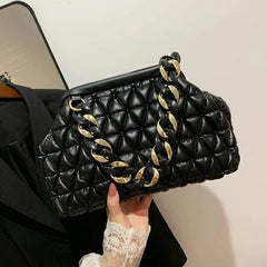 Thick Chain Crossbody Bags Female Orange Yellow Shoulder Bags Tote Evening Clutc