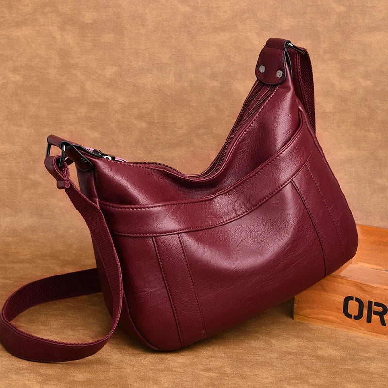 Vintage Red Patchwork Crossbody Bag for Women