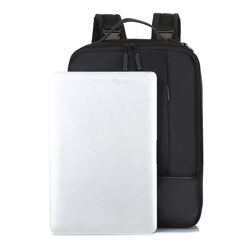 Men's Business Backpack Nylon Laptop Backbag 15.6 USB Charging Rucksack