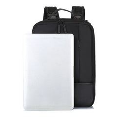 Men's Business Backpack Nylon Laptop Backbag 15.6 USB Charging Rucksack