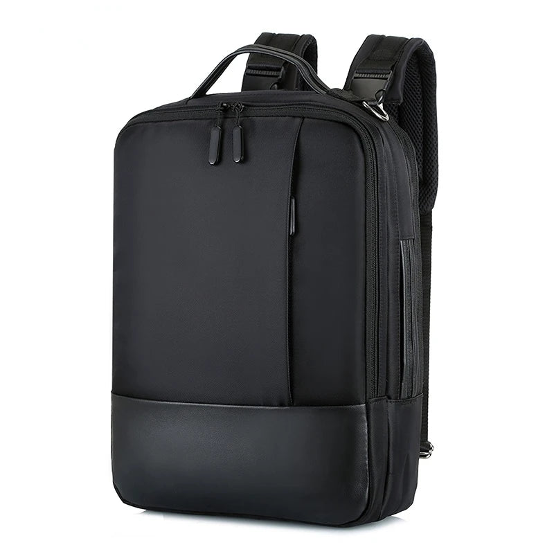 Men's Business Backpack Nylon Laptop Backbag 15.6 USB Charging Rucksack