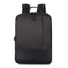 Men's Business Backpack Nylon Laptop Backbag 15.6 USB Charging Rucksack