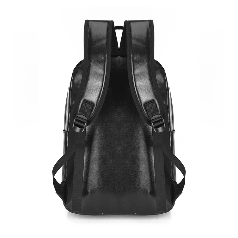Men's 15.6 Inch Laptop Bag PU Leather Backpack Waterproof