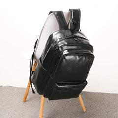 Men's 15.6 Inch Laptop Bag PU Leather Backpack Waterproof