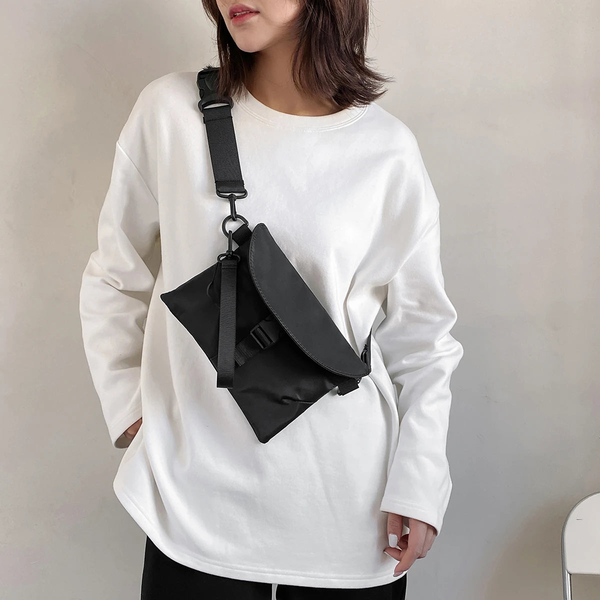 Small Crossbody Bag with Adjustable Straps and Big Pockets